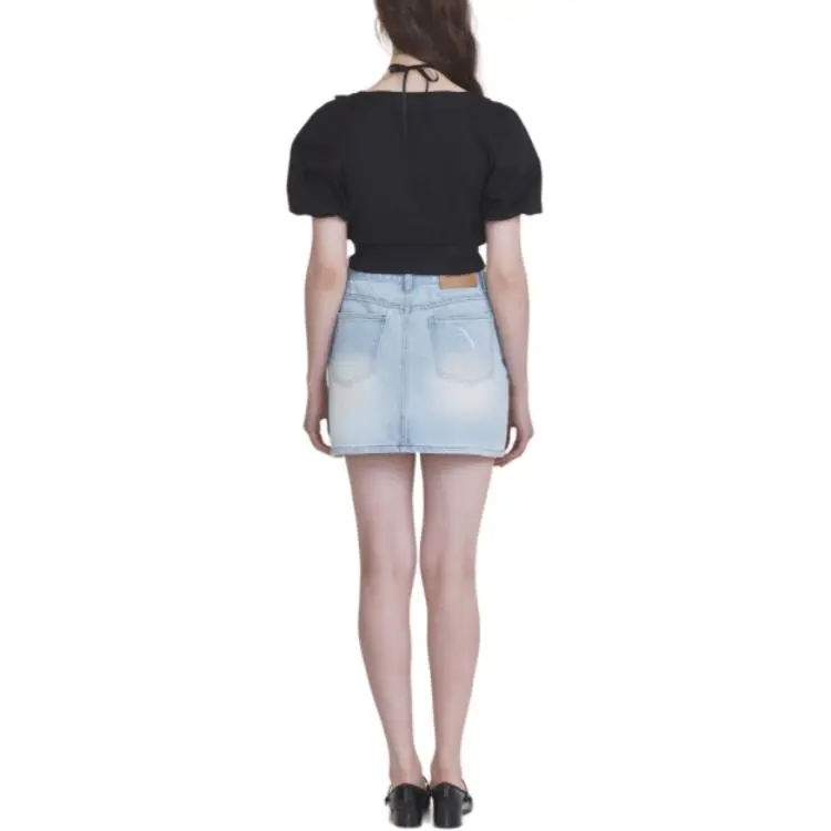 NOT YOUR ROSE SS25 Rosie Wrap Blouse Black Shirt Women's Black-2