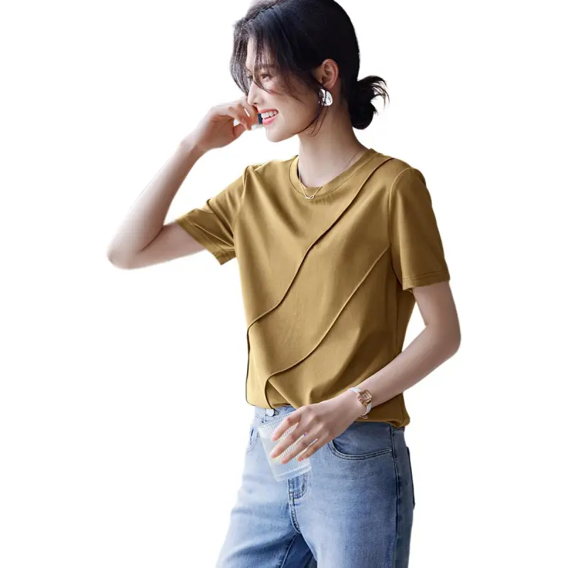 XWI T Shirts Women's Yellow-4
