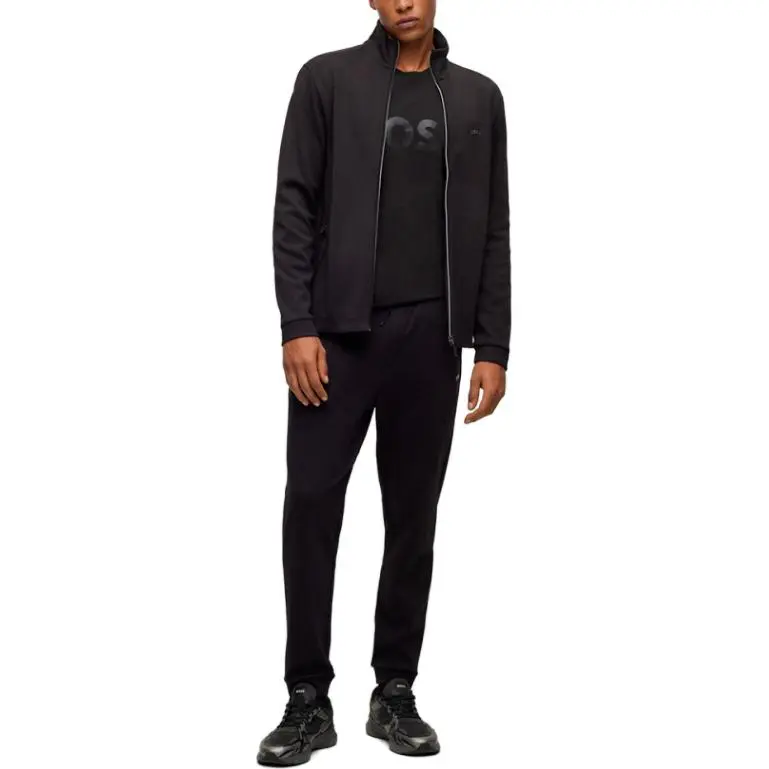 Boss Logo print Long sleeve T shirt-4