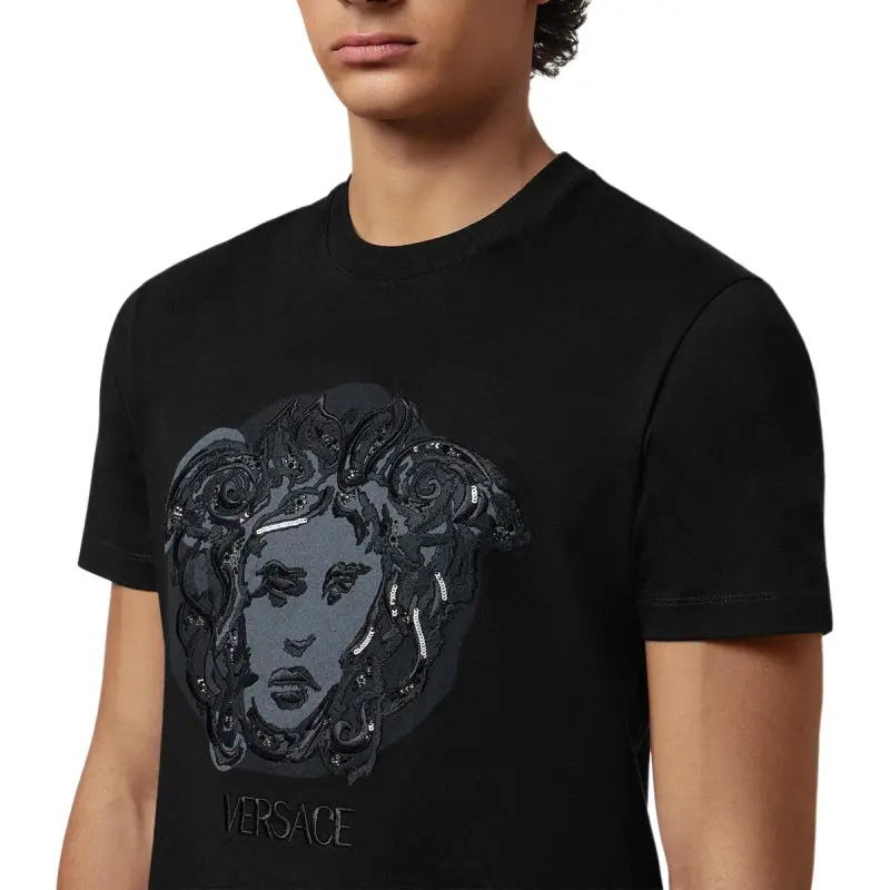 VERSACE Medusa Embroidered T shirt-4