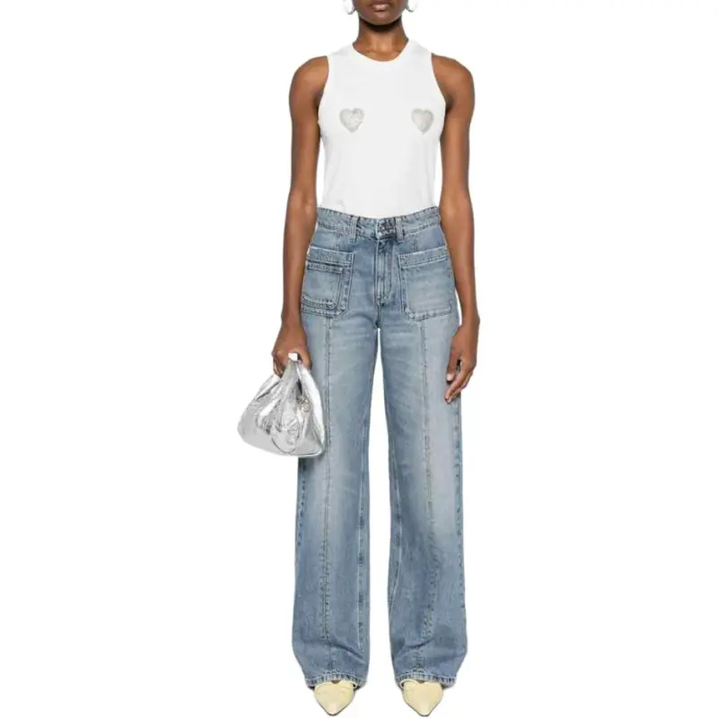 Blumarine Signature Wide Leg Jeans-1