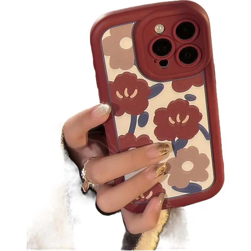 QIZHENG ABS+PC Material Artistic Windflower Phone Case Compatible With Apple 16 Pro Max/15/14/13/12/11-1