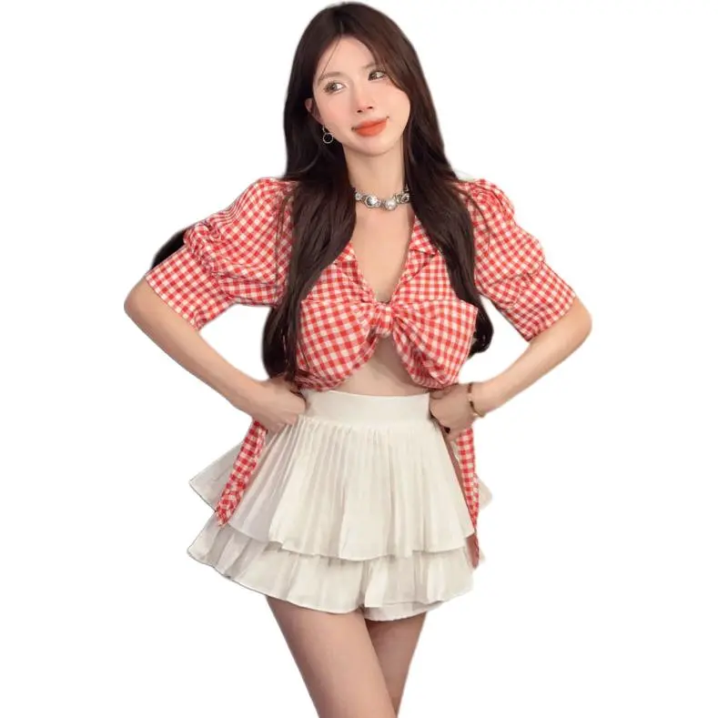 Mu Xiao Xin Two Piece Skirt Sets Women's-4