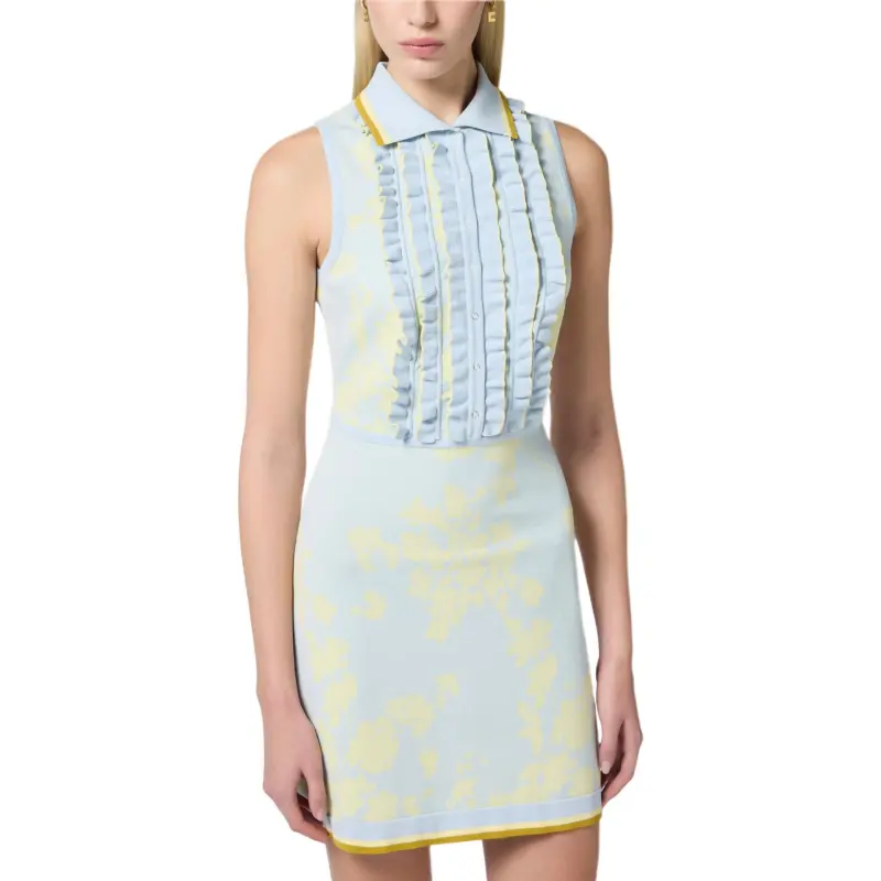 Elisabetta Franchi Sleeveless Dress Women's Sky Blue-3