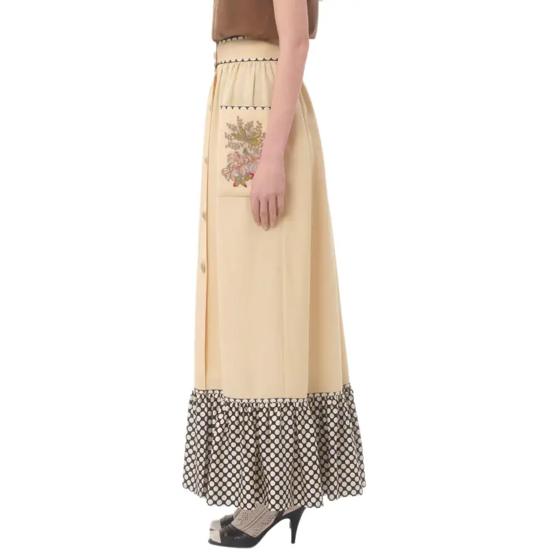 Valentino SS25 Casual Long Skirt Women's Yellow-4