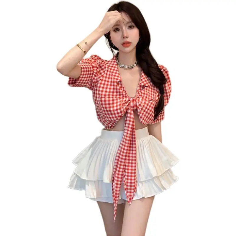 Mu Xiao Xin Two Piece Skirt Sets Women's-2