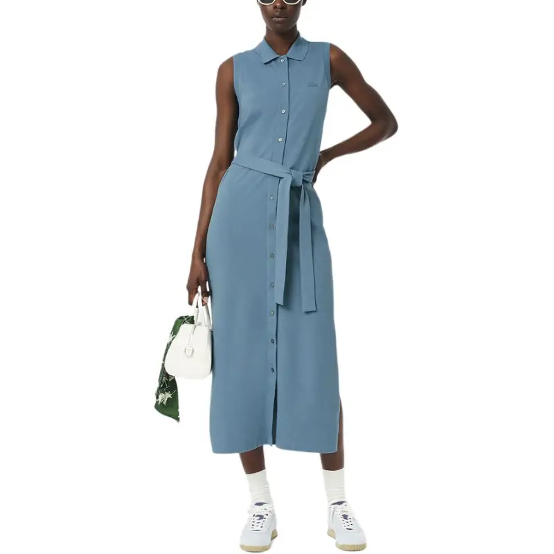 LACOSTE Long Stretch Mini Piqué Polo Dress-1