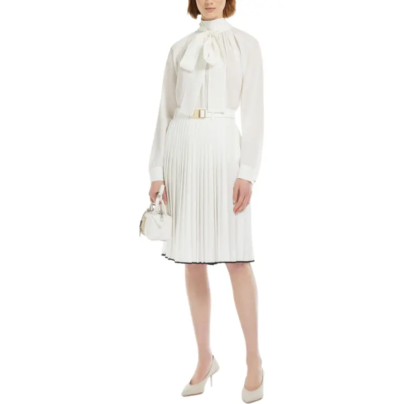 MaxMara Studio Savana Belted Pleated Skirt-3
