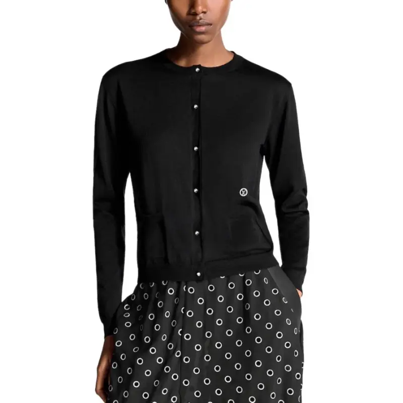 LOUIS VUITTON Rhinestone Button Cardigan-1