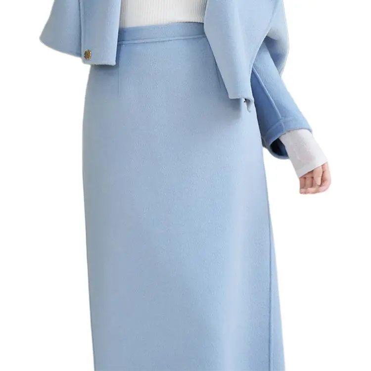 BESIONIA FW24 Casual Long Skirts Women's Blue-4