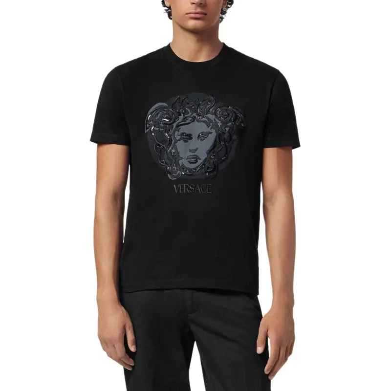 VERSACE Medusa Embroidered T shirt-1