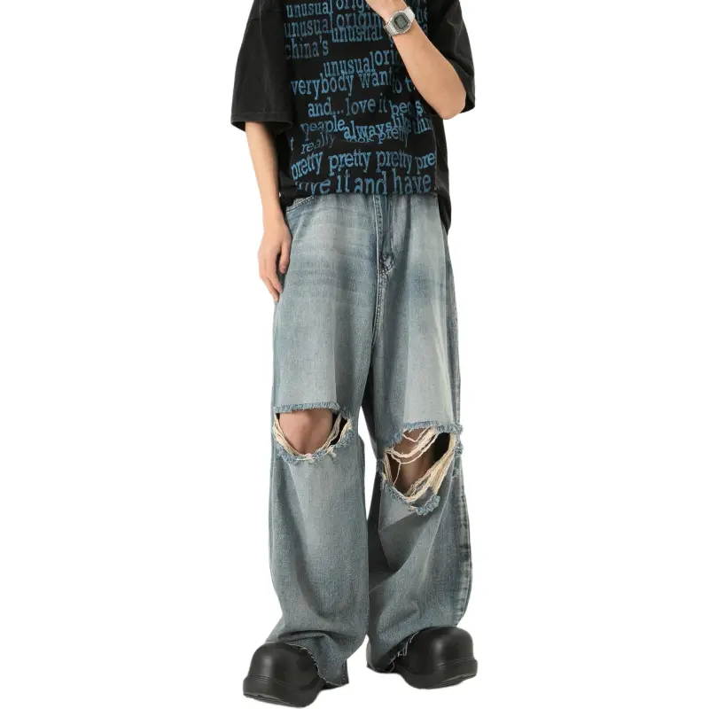 WARNING LIGHT Jeans Unisex Light Blue-6