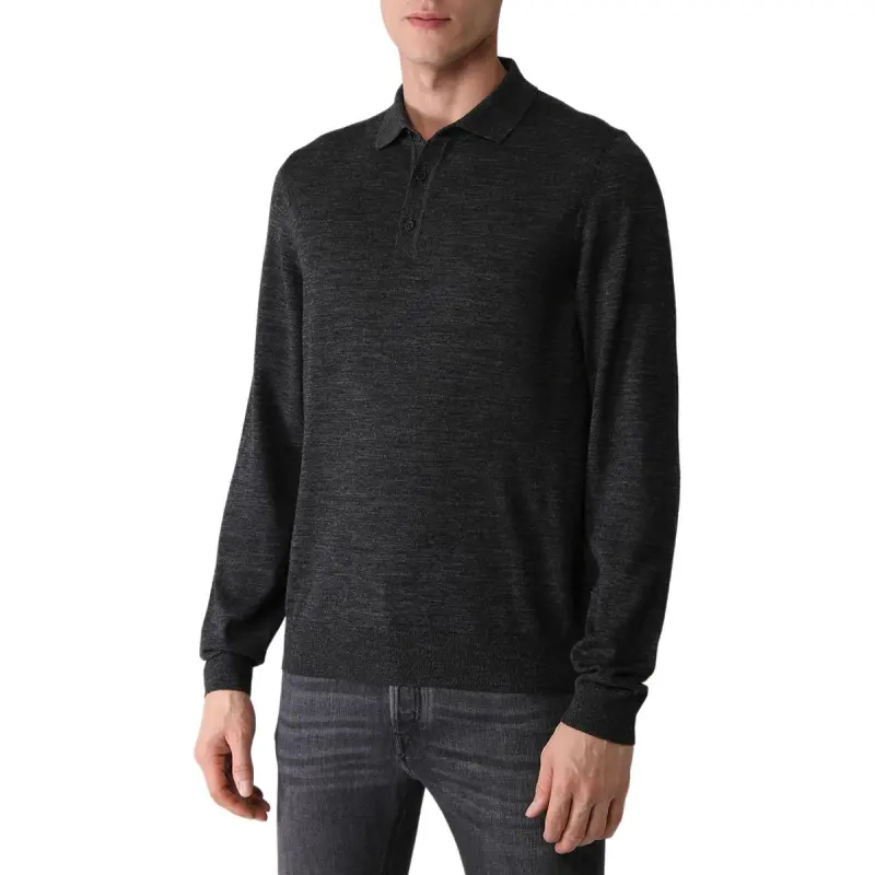 HUGO BOSS Long sleeved Virgin Wool Polo Shirt-1