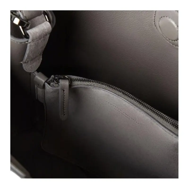 Brunello Cucinelli Monili Leather Tote Bag Shopping Bag Shoulder Bag Handbag Women's Gray-3