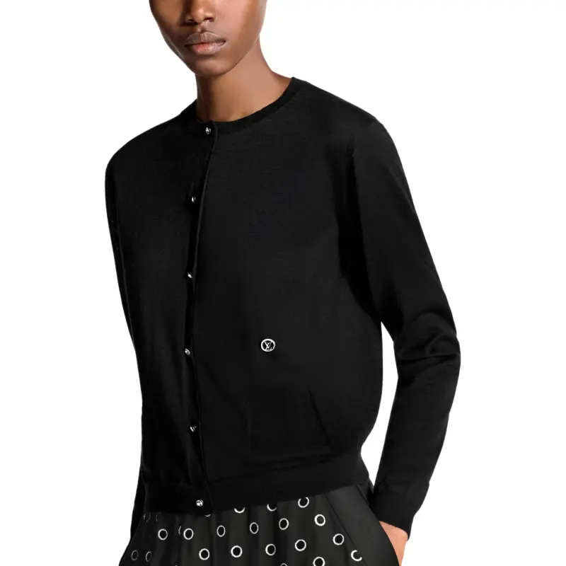 LOUIS VUITTON Rhinestone Button Cardigan-4
