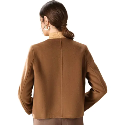 FENHONGMALI Jackets Coats Women's Warm Coffee