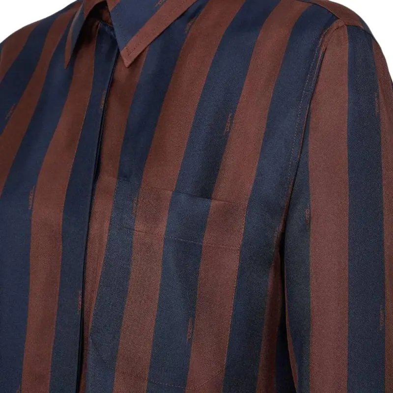 FENDI Pequin stripe Silk Shirt-4