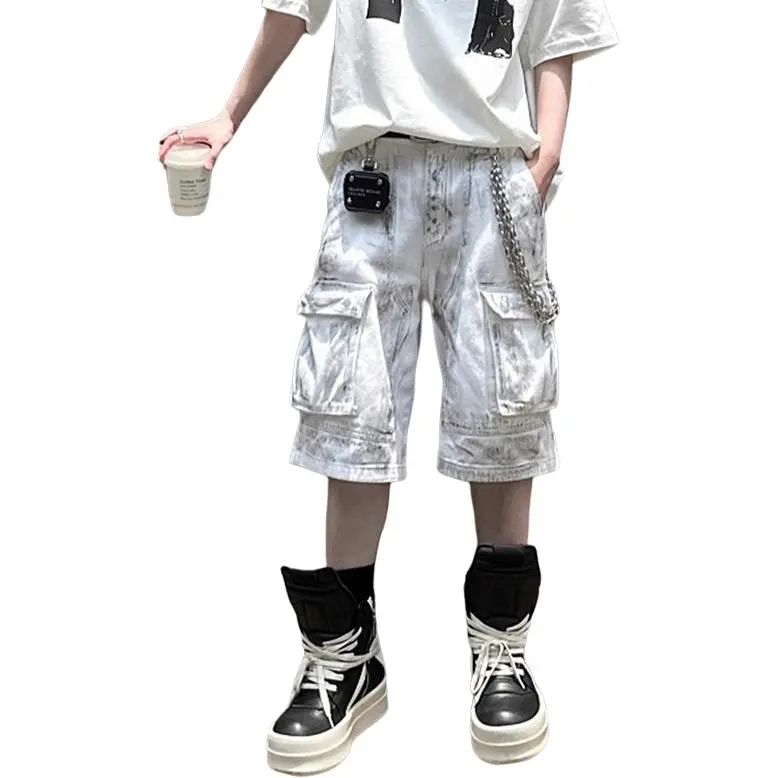 Weles Denim Shorts Unisex White-4