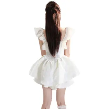 Mu Xiao Xin Short Sleeved Dress Women's White