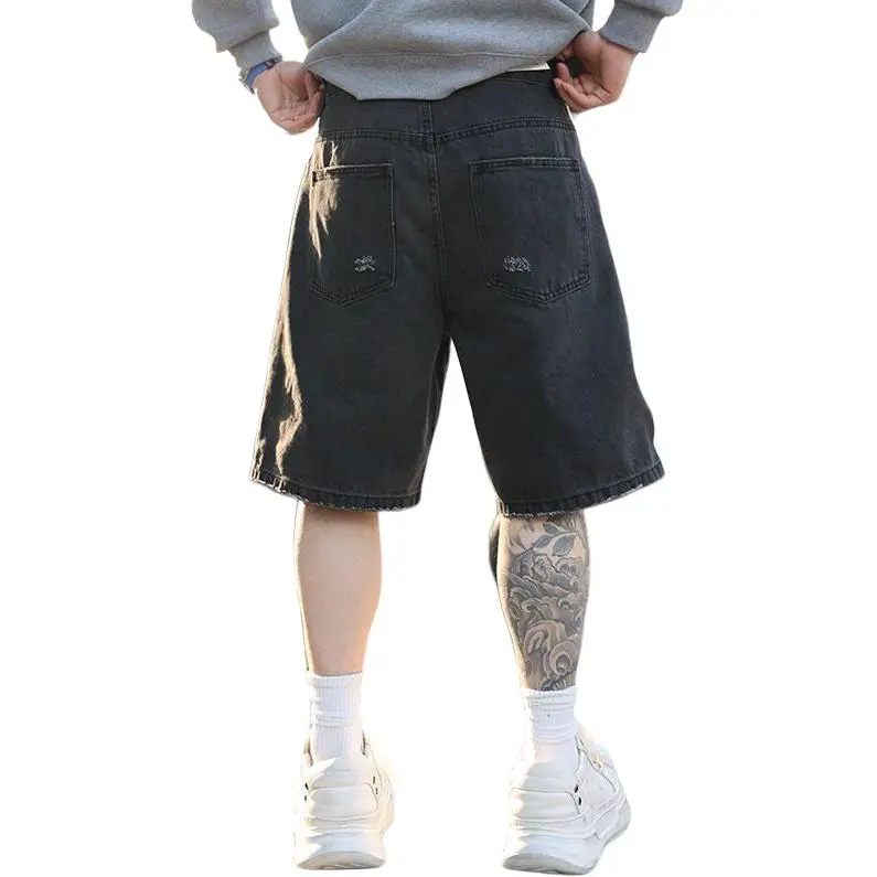 SONGS ALONG Denim Shorts Unisex Black-1