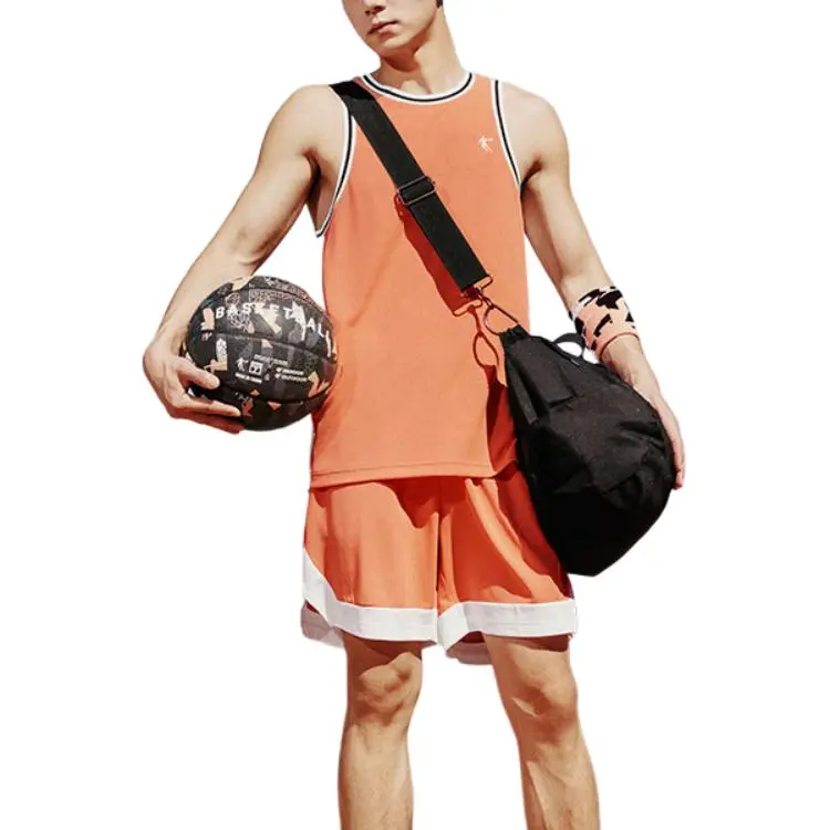 QIAODAN Basketball Suits Men Set Haitian Xia Top+Jordan White Shorts-1