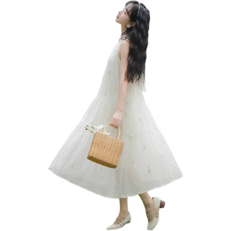 GOSO Sleeveless Dresses Women's White-1