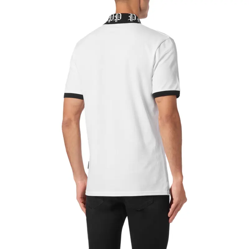 PHILIPP PLEIN Logo plaque Cotton Polo Shirt-3