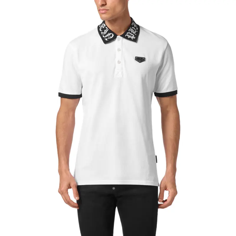 PHILIPP PLEIN Logo plaque Cotton Polo Shirt-2