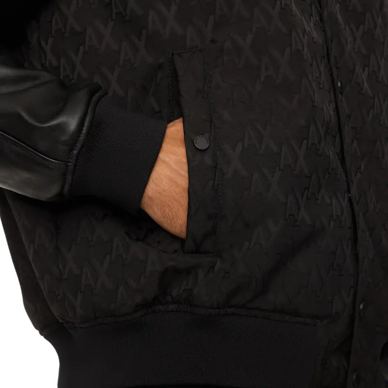ARMANI EXCHANGEAE Leather Jacket Men's Black-5