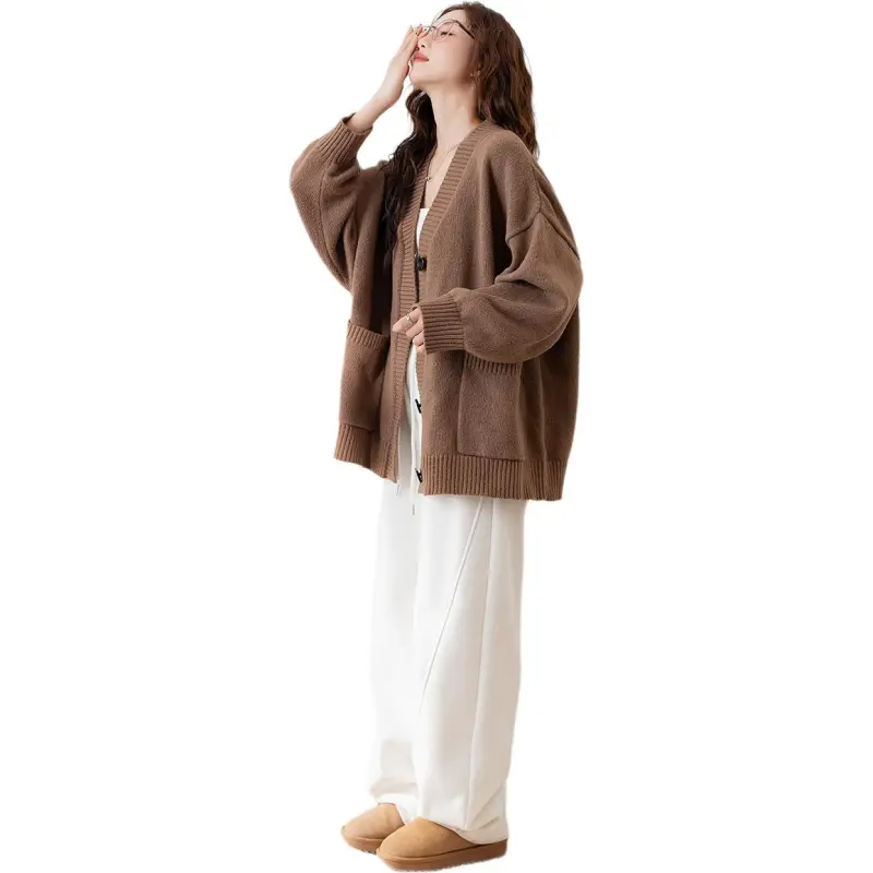 Tonlion Sweater Women's Khaki Brown-4
