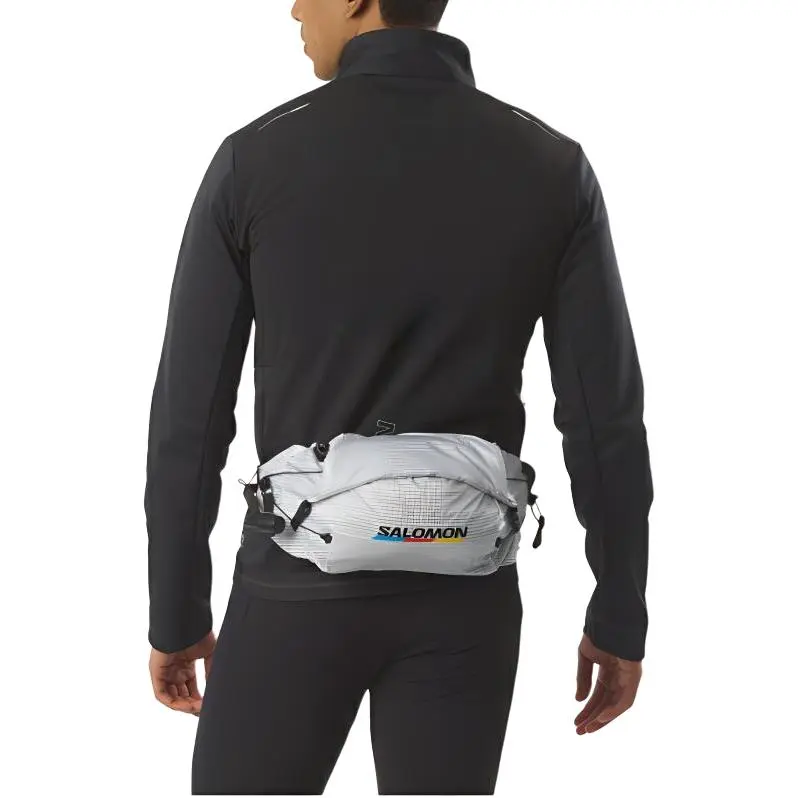 SALOMON 3L Fanny Pack Outdoor Bag Nylon White & Black Unisex-4