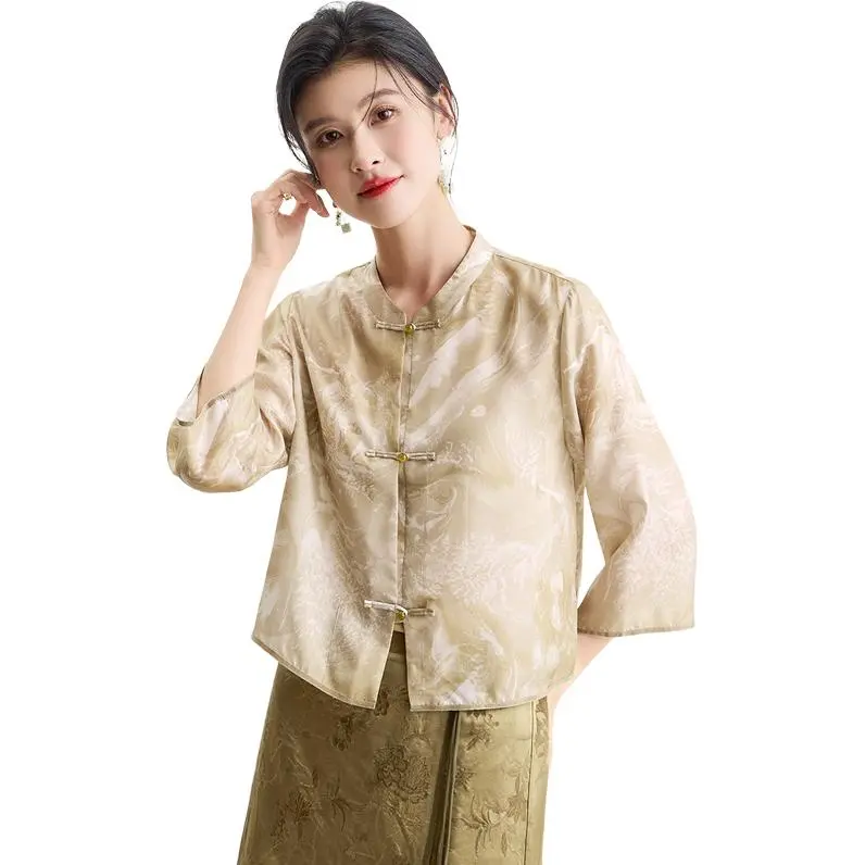 JINJU Shirts Women's Earth Yellow Blended-1