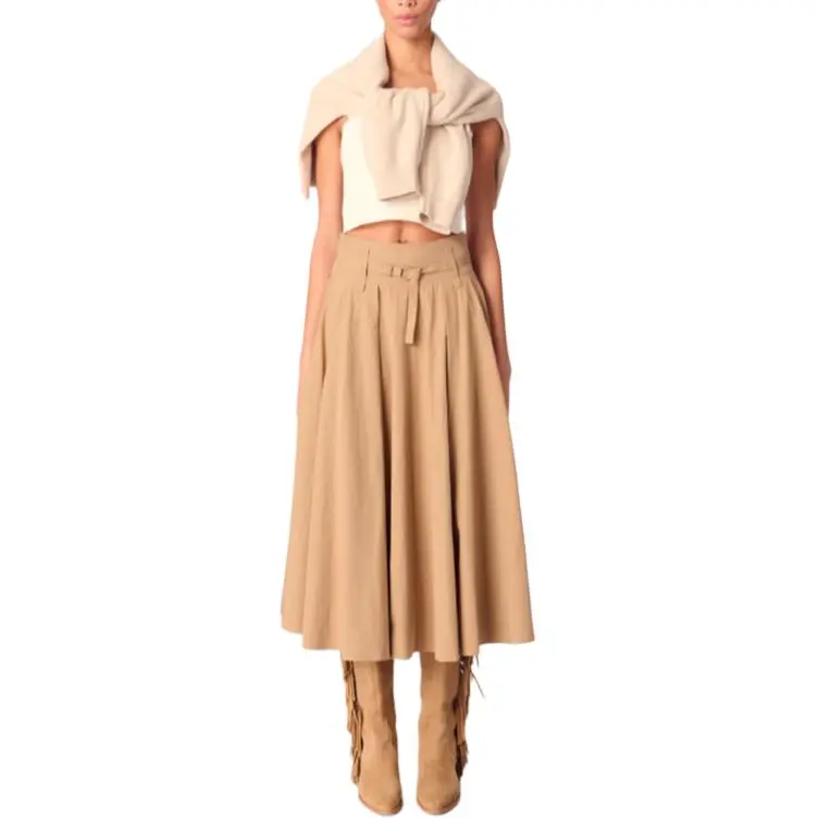 Maje Pleated Midi Skirt-1