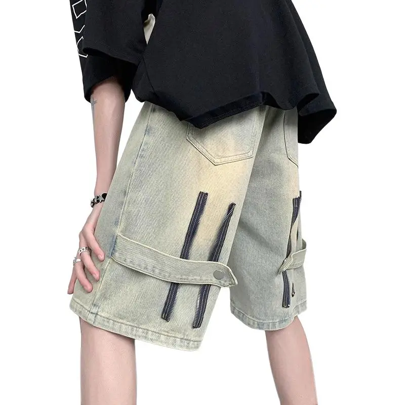 PAINT STAIN Denim Shorts Men-5