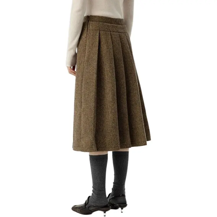 Omont Casual Long Skirt Women's Brown With Print-3