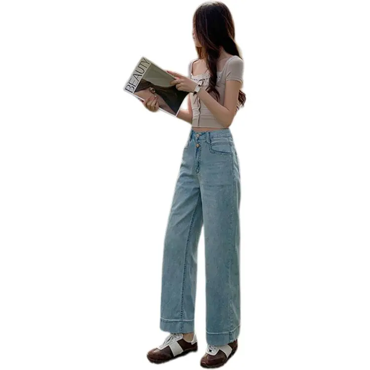 Flowers In Water Jeans Women's Light Blue-4