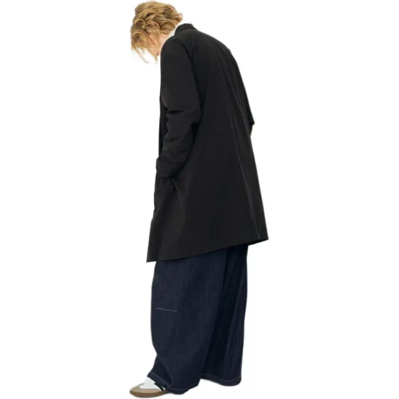 YOSHIYOYI Trench Coat Unisex Black-1