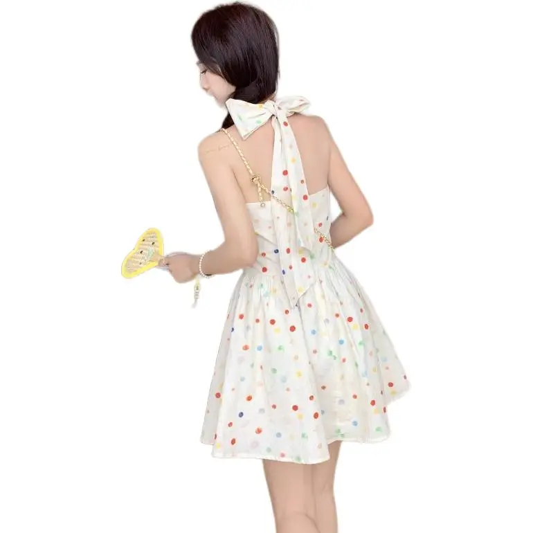 GOSO Slip Dresses Women's Rainbow Polka Dot Skirt-1
