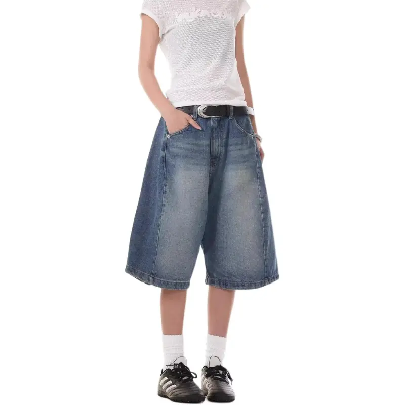 DAFK Denim Shorts Men Vintage Blue -3