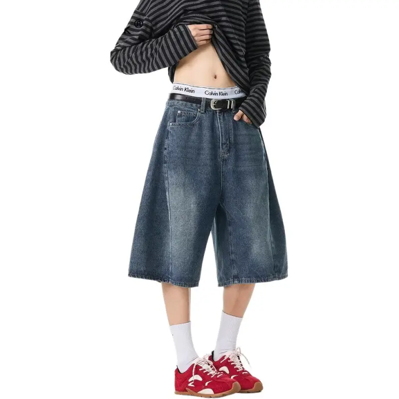 DAFK Denim Shorts Men Vintage Blue -4