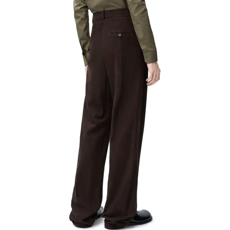 LOEWE SS25 Leather Pants Men's Dark Brown-2