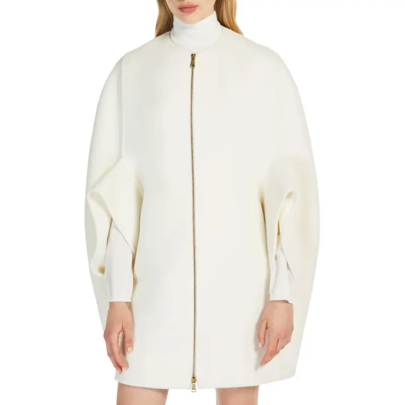 MaxMara Zip Up Crewneck Short Sleeved Coat-1