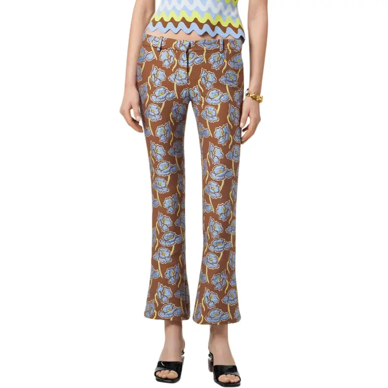 VERSACE Poppies Jacquard Flared Trousers-1