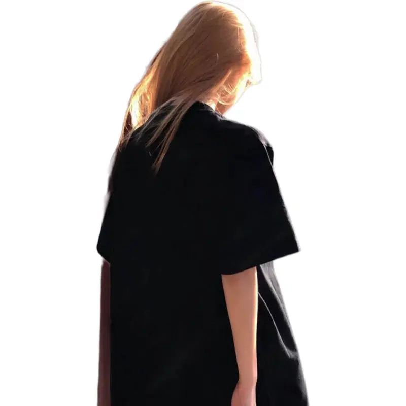 TESTUNG Fashion Minimalist Style T Shirt Unisex Classic Black-12