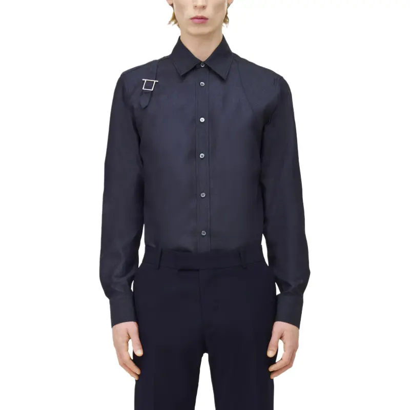 Alexander McQueen T Bar Shirt Men's Indigo-1