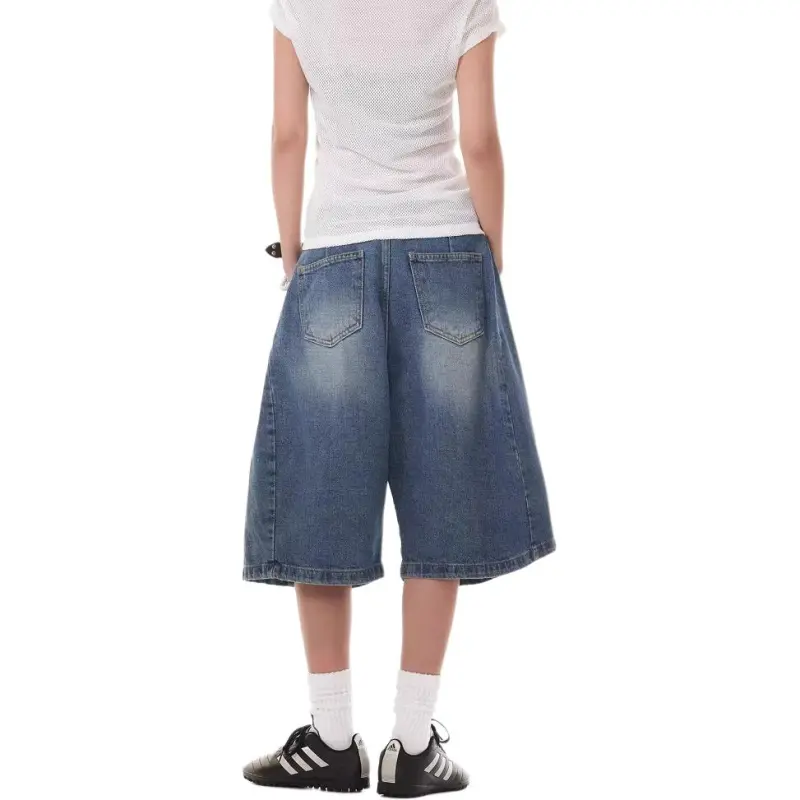 DAFK Denim Shorts Men Vintage Blue -1