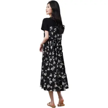 XINFEIYU Short Sleeved Dress Women's Black
