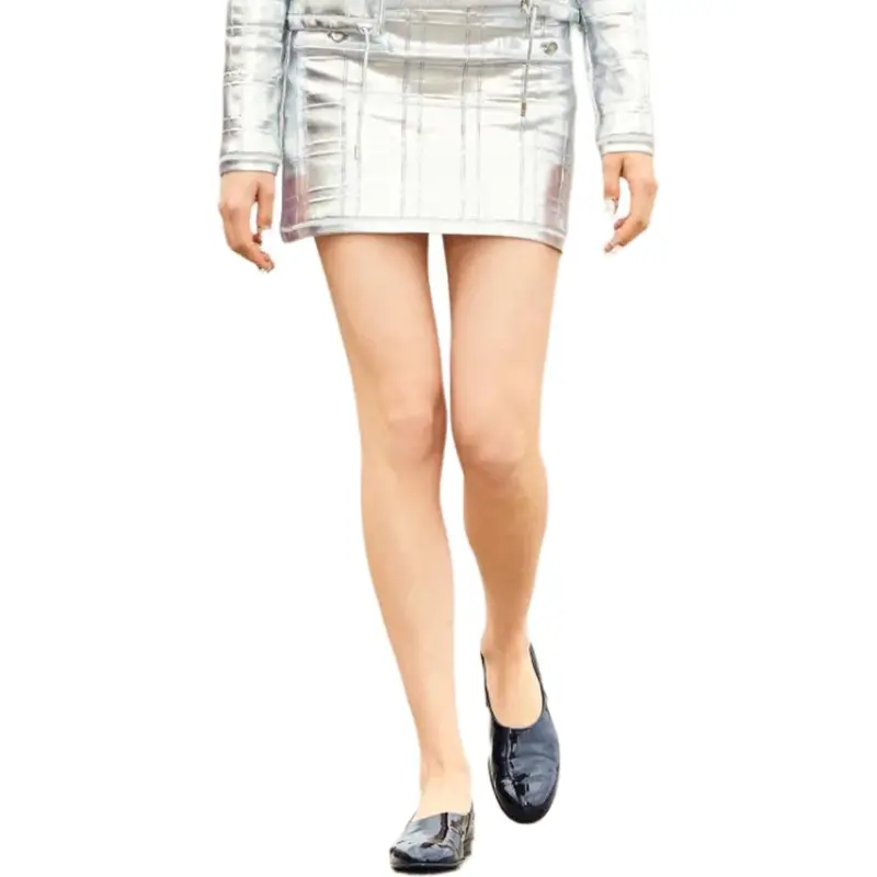 CHANEL Casual Short Skirts Women's Silver-1