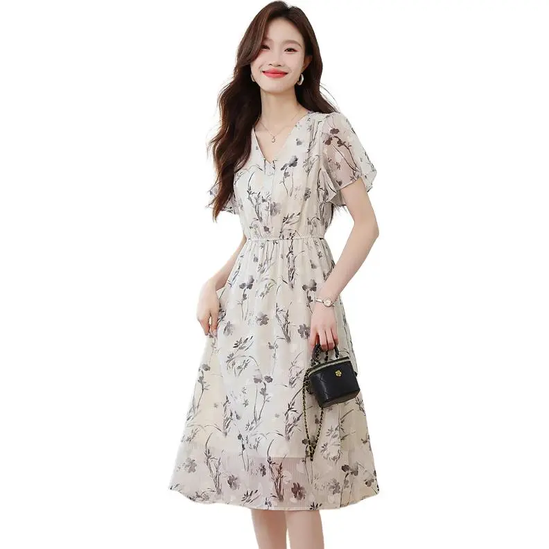Mu Xiao Xin Short Sleeved Dress Women's-2
