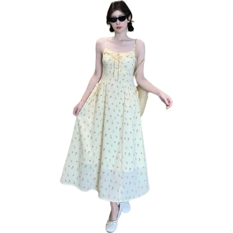 GOSO Slip Dresses Women's Yellow-3